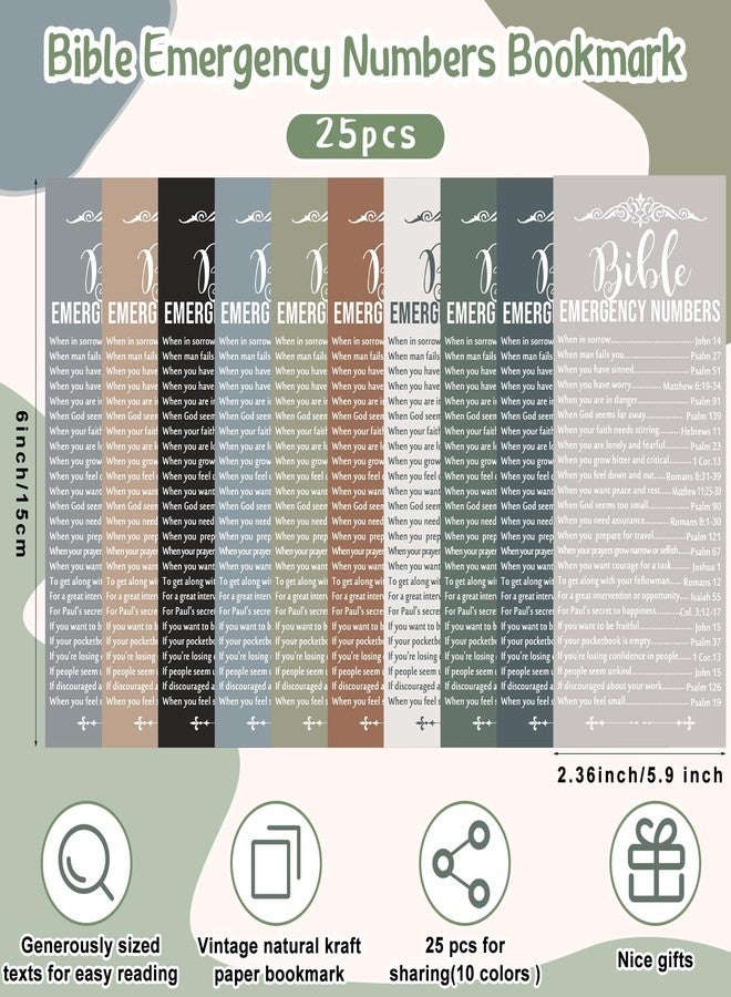 Feifeiya Christian Gifts in Bulk Emergency Bible Verses Bookmarks with Inspirational Scripture Ballpoint Pens Religious Gifts for Church Men Women Members(25 Sets) - Image 2