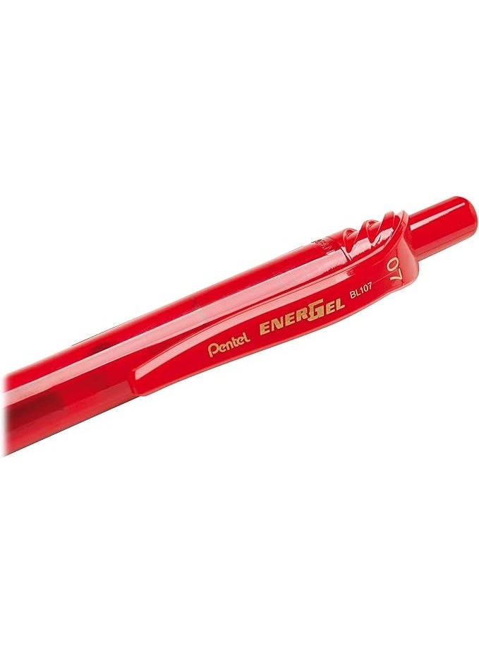 Pentel قلم حبر جل إنرجيل 1 قطعة طرف 0.7 مم حبر أحمر - Image 3