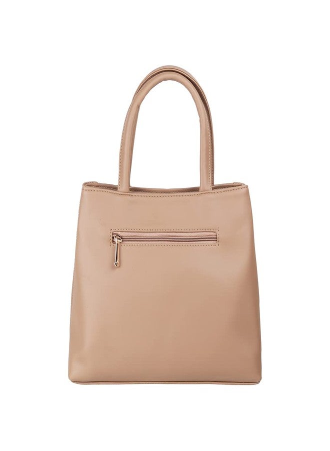 Mochi Beige Faux Leather Premium Zipper Casual Shoulder Bag For Women (66-7255) - Image 3