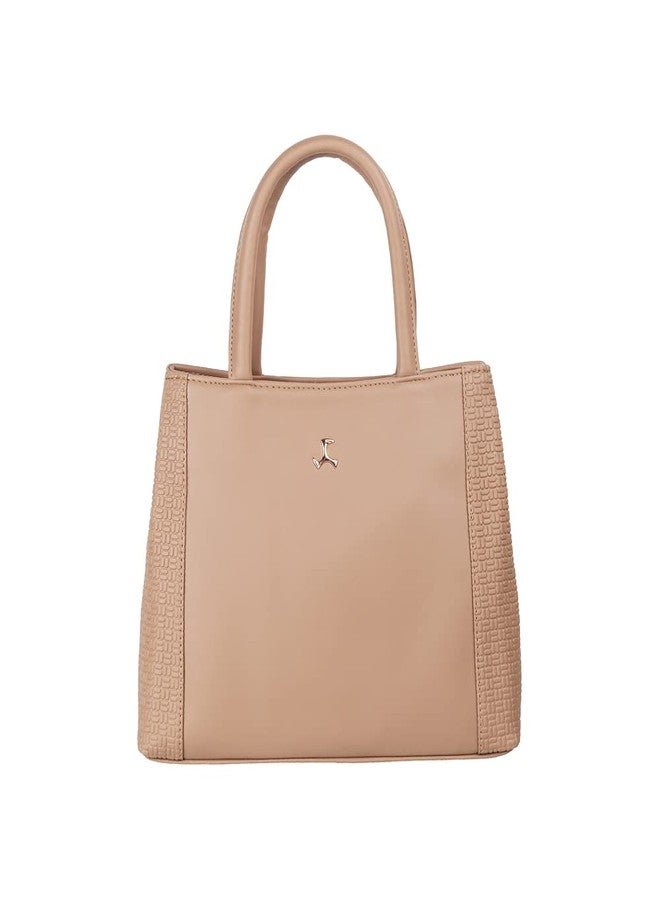 Mochi Beige Faux Leather Premium Zipper Casual Shoulder Bag For Women (66-7255) - Image 1