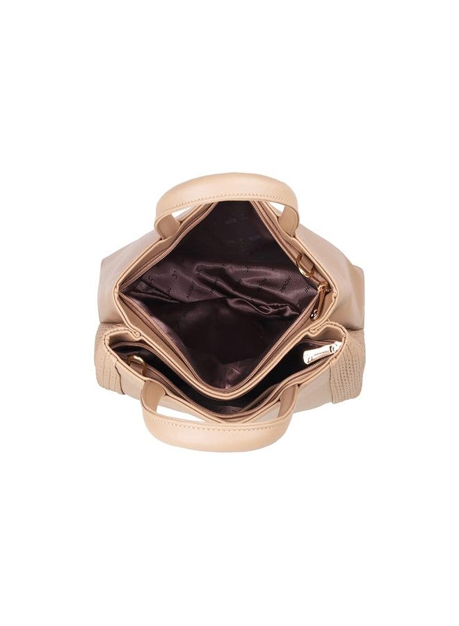 Mochi Beige Faux Leather Premium Zipper Casual Shoulder Bag For Women (66-7255) - Image 2