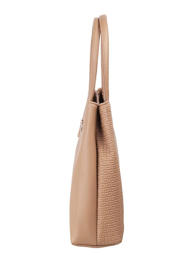 Mochi Beige Faux Leather Premium Zipper Casual Shoulder Bag For Women (66-7255) - Image 4