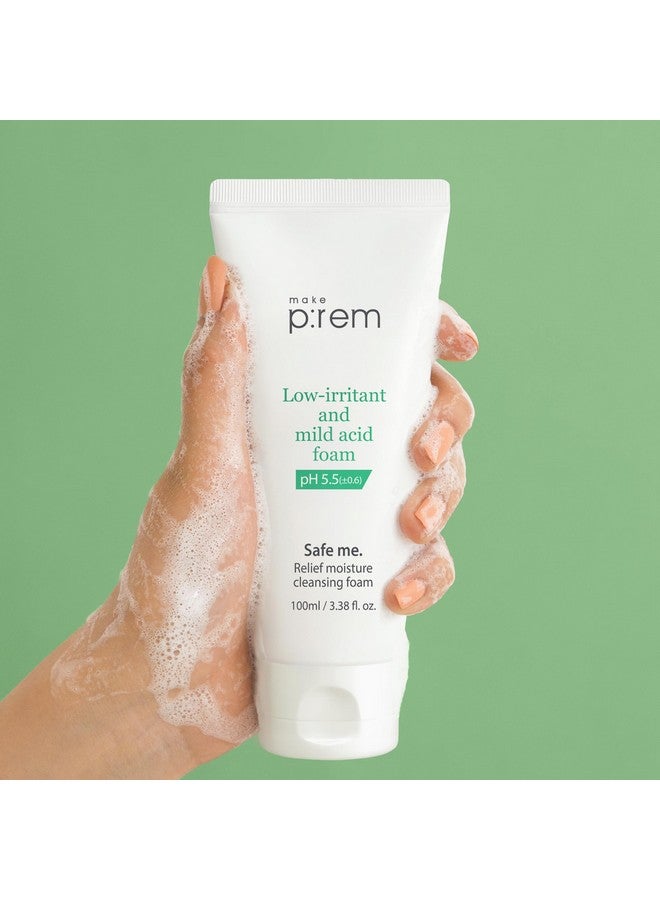 MAKEP:REM MAKE P:REM Safe Me. Relief Moisture Cleansing Foam, Delicate Eye-Friendly Face Wash, pH Balanced Deep Pore Cleansing, Korean Skin Care, 100ml, 3.38 Fl.Oz. - Image 2