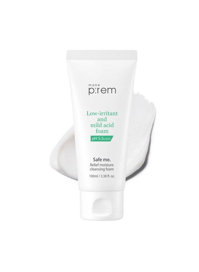 MAKEP:REM MAKE P:REM Safe Me. Relief Moisture Cleansing Foam, Delicate Eye-Friendly Face Wash, pH Balanced Deep Pore Cleansing, Korean Skin Care, 100ml, 3.38 Fl.Oz. - Image 1