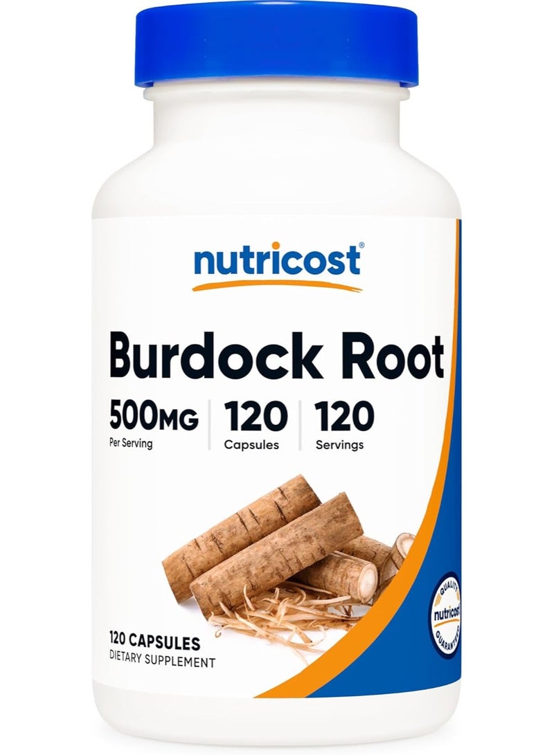 Nutricost Burdock Root 500mg, 120 Capsules - Gluten Free, Non-GMO, Vegetarian Friendly - Image 1
