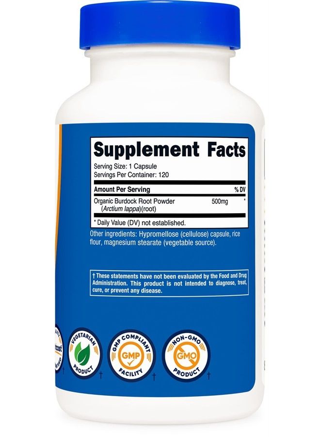 Nutricost Burdock Root 500mg, 120 Capsules - Gluten Free, Non-GMO, Vegetarian Friendly - Image 2