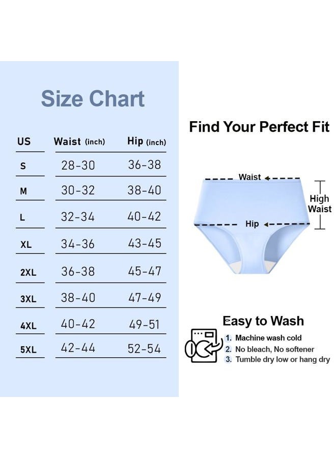 Battewa Quick Dry Incontinence Underwear for Women High Waisted Leak Proof Panties Washable Postpartum Bladder Control Cotton Briefs (Multicolor, X-Large, 5 Pack) - Image 3