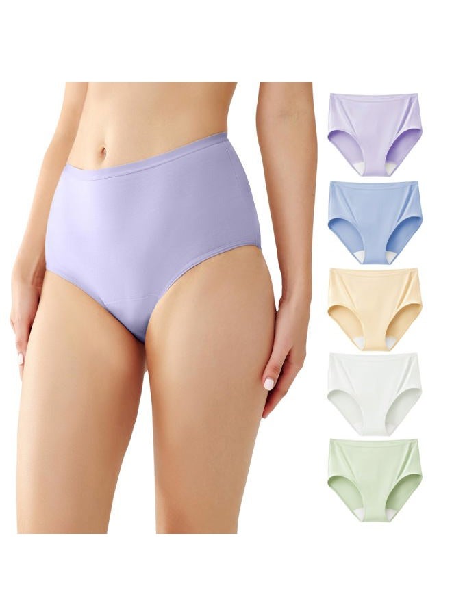 Battewa Quick Dry Incontinence Underwear for Women High Waisted Leak Proof Panties Washable Postpartum Bladder Control Cotton Briefs (Multicolor, X-Large, 5 Pack) - Image 1