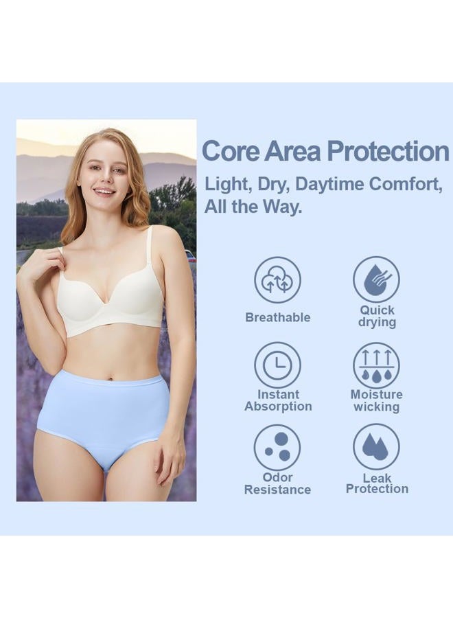 Battewa Quick Dry Incontinence Underwear for Women High Waisted Leak Proof Panties Washable Postpartum Bladder Control Cotton Briefs (Multicolor, X-Large, 5 Pack) - Image 4