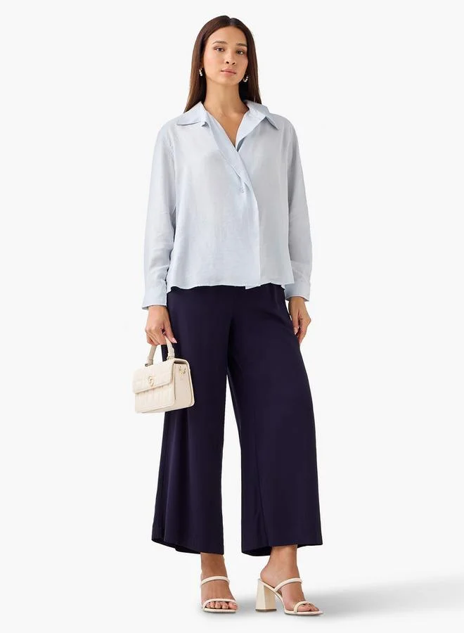 Splash FAV Regular Fit Viscose Top with Button Detail