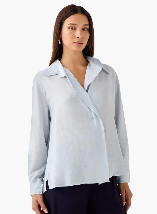 Splash FAV Regular Fit Viscose Top with Button Detail