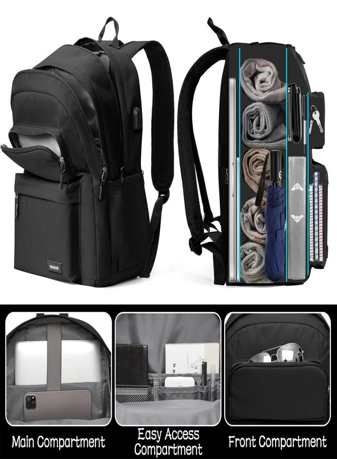 BIKROD Backpack for School Teen Boys and Girls, School Backpack for Men and Women, Large Kids Bookbag with USB Charging Port Fit 15.6 Inch Laptop/Notebook, Black - Image 2