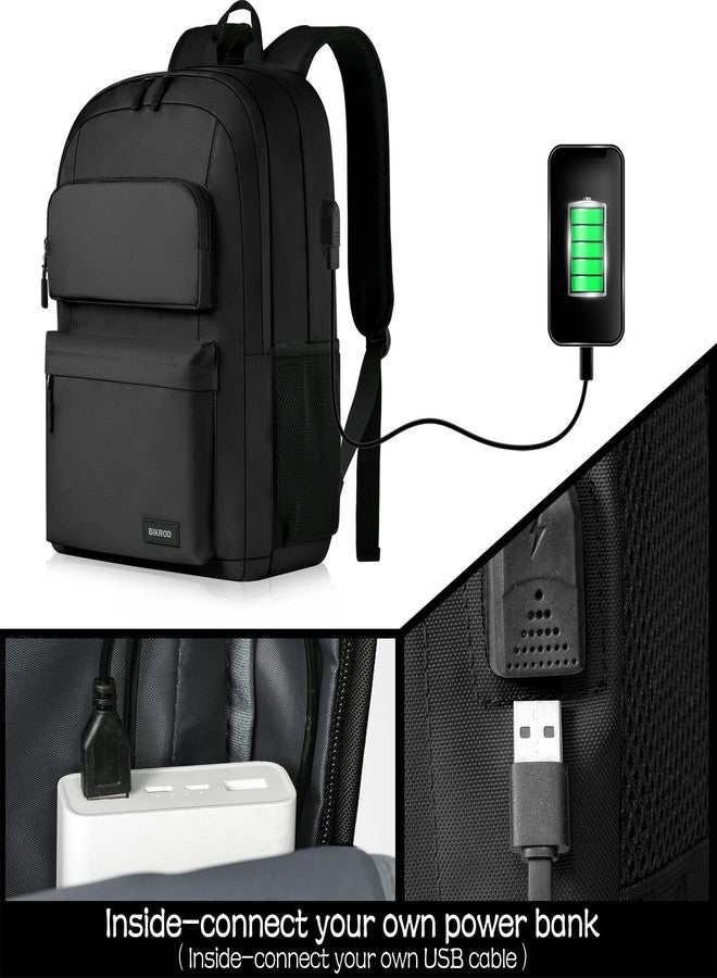 BIKROD Backpack for School Teen Boys and Girls, School Backpack for Men and Women, Large Kids Bookbag with USB Charging Port Fit 15.6 Inch Laptop/Notebook, Black - Image 3