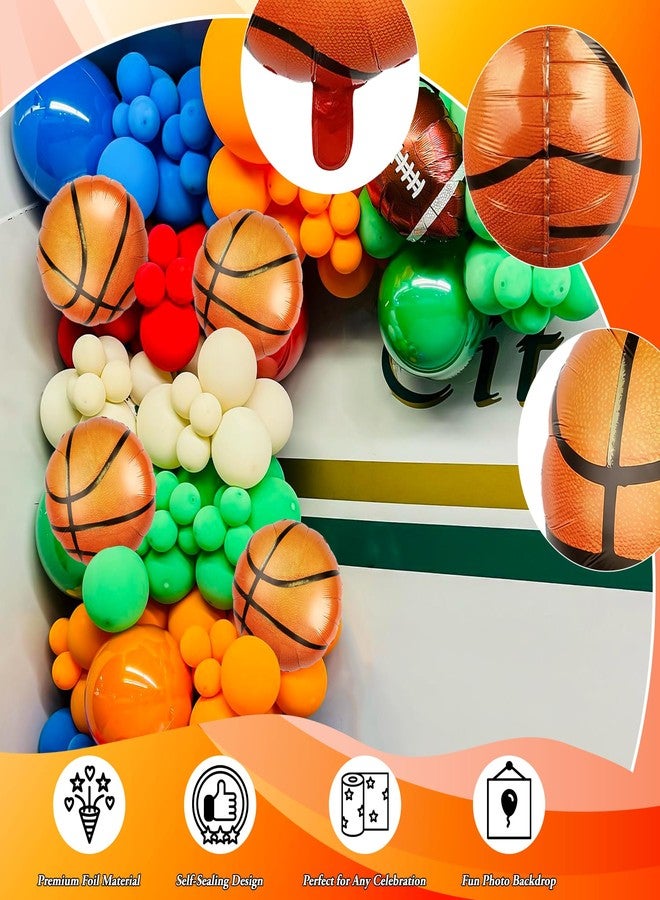 KHC-KHF Basketball Balloons Foil 18 Inch 10 Pack Sports Birthday Party Decor Game Day School Event Team Celebration Supplies - Image 3