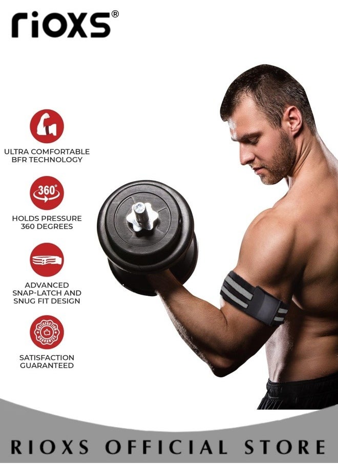 RIOXS Exercise Bands,Blood Flow Restriction Bands Set For Men And Women,Fitness Exercise Straps For Arms Glutes Thigh Legs Training,Weightlifting Fitness Straps,Flat Buckle,Easy To Use  - Image 5