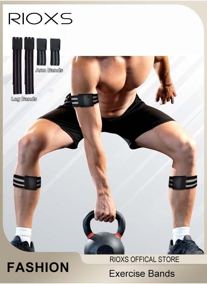 RIOXS Exercise Bands,Blood Flow Restriction Bands Set For Men And Women,Fitness Exercise Straps For Arms Glutes Thigh Legs Training,Weightlifting Fitness Straps,Flat Buckle,Easy To Use  - Image 1
