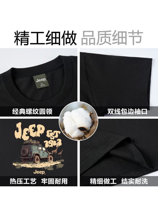 Jeep Women'S Short Sleeve T-Shirt 2025 Summer New Loose Comfortable Cotton Round Neck Top Fashion Versatile Women'S Clothing - Image 5