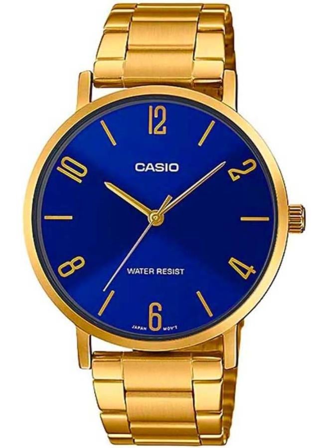 Casio Watch for Women LTP-VT01G-2BUDF Analog Stainless Steel Band Gold & Blue - Image 1