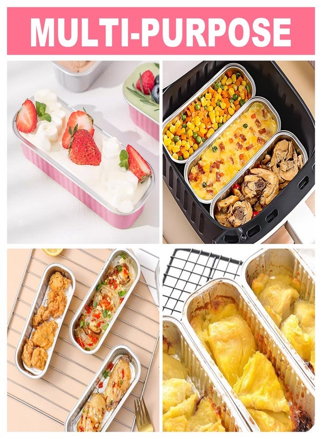 YOIYINI 30Pcs Mini Loaf Pans with Lids,Mini Cake Pans with Lids and Spoons,Aluminum Pans with Lid,Small Cake Pan with Lid for Valentine's Day (30, pink) - Image 4