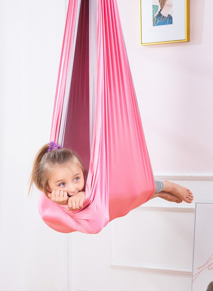 general Children's sensory swing hammock double-layer two-color elastic sensory soothing indoor and outdoor hanging chair (230 * 150CM with swinging plate) - Image 2