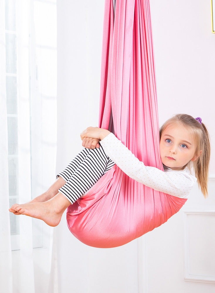 general Children's sensory swing hammock double-layer two-color elastic sensory soothing indoor and outdoor hanging chair (230 * 150CM with swinging plate) - Image 3