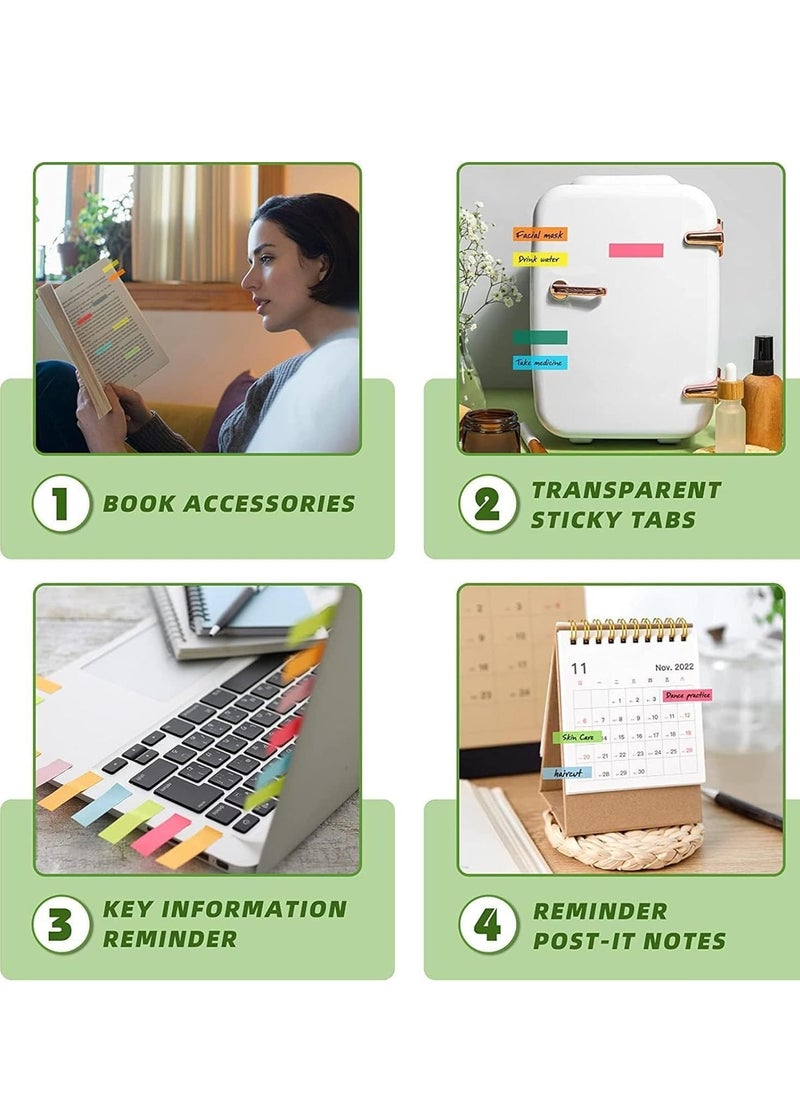 Fanski Sticky Index Tabs, 2800pcs Page Tabs Sticky Flags Markers Clear Sticky Notes Page Colored Writable and Repositionable Index Tabs for Page Marking Classify File  - Image 4