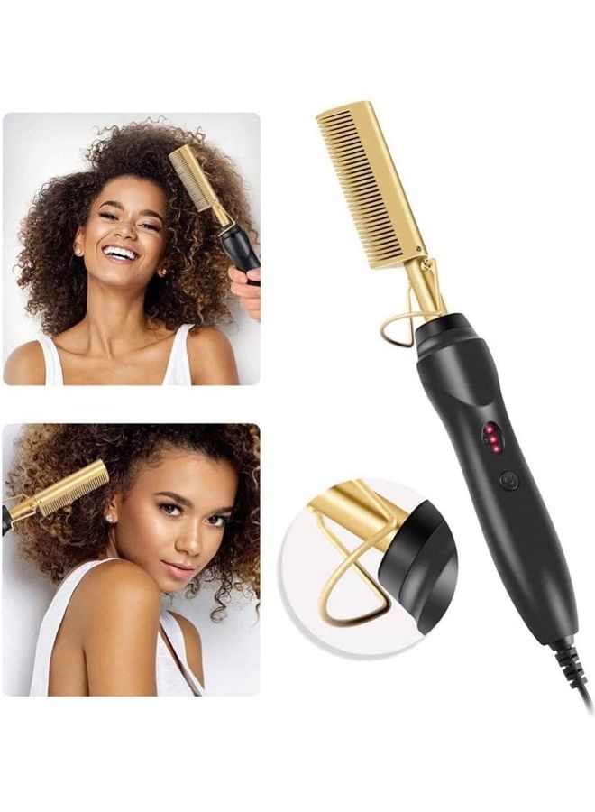 اليشمك مشط كهربائي لفرد الشعر أسود - Image 1