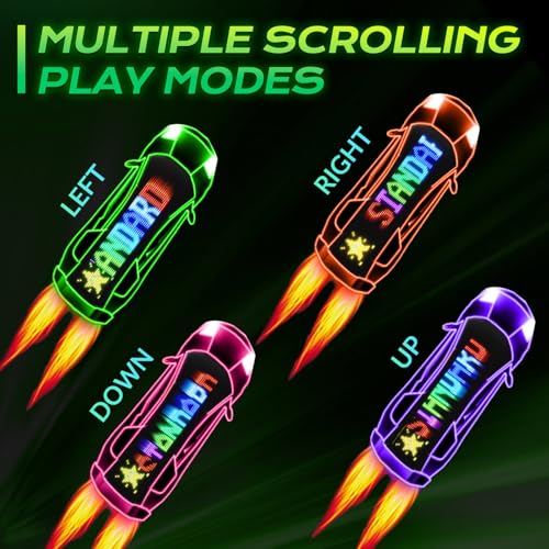 KJOY Huge Bright Devil Eyes LED Light for Car，23''x5'' Flexible Digital Scrolling LED Display，Bluetooth APP Control Custom Text Pattern Animation LED Store Sign for Car Business Hotel School（1pcs） - Image 4