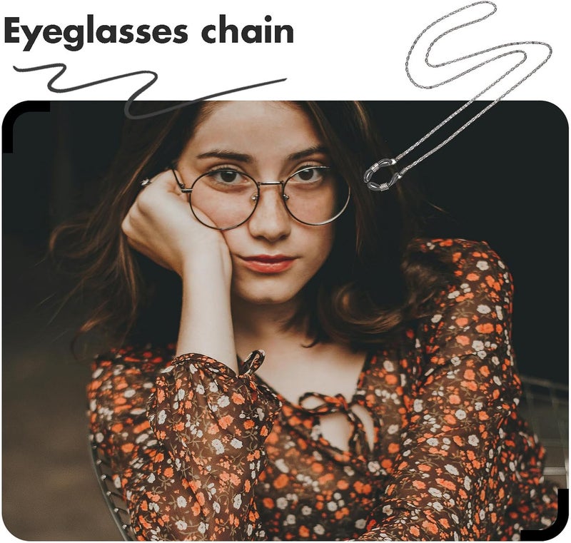 سلسلة معدنية أنيقة من Ciieeo للنساء، حامل لنظارات من الفولاذ المقاوم للصدأ مجوف، حزام مضاد للضياع يتوافق مع النظارات الشمسية - Image 5