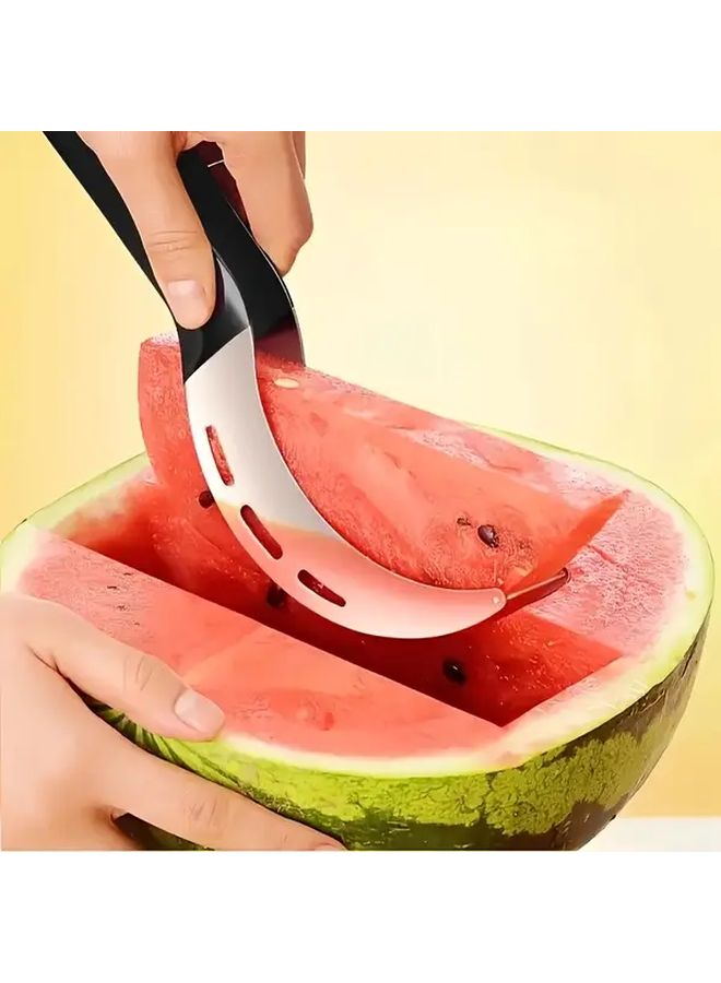 Red Watermelon Slicer Quick Cutting Tool Stainless Steel Multi Functional Fruit Divider - Image 5