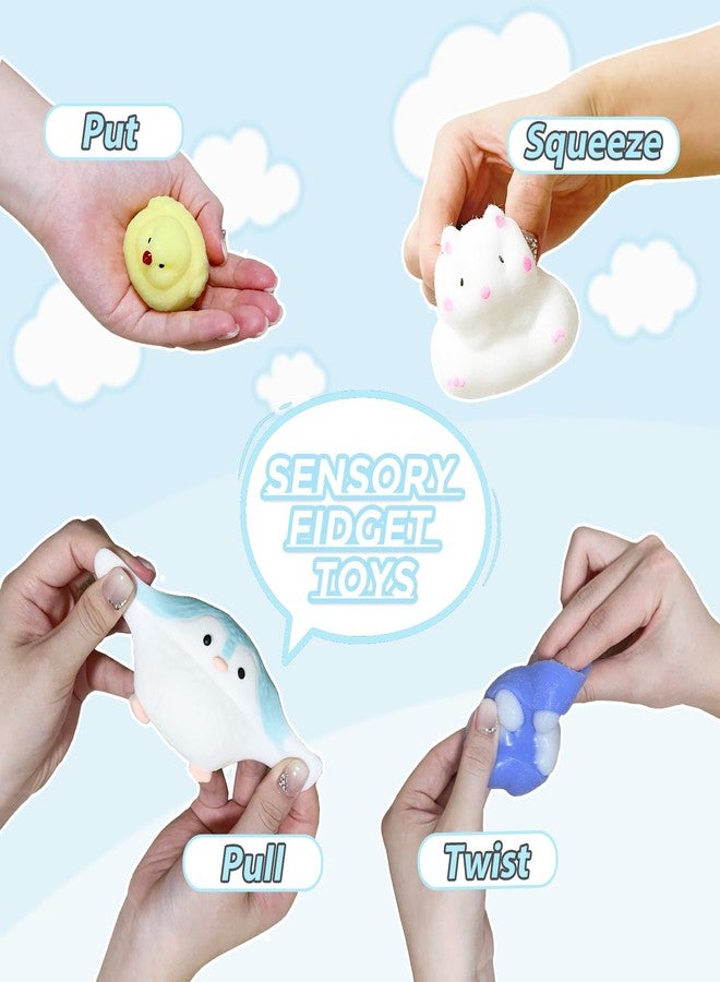 JANESVISSY 8 Pcs Taba Squishies Pack - Squishy Pack Include (2 Penguins,2 Chick, 2 Cat Paws,2 Hamster),Squishy Fidget Toys Set,Gifts for Kids, Party Favors - Kawaii Taba Handmade Stress Toys - Image 3