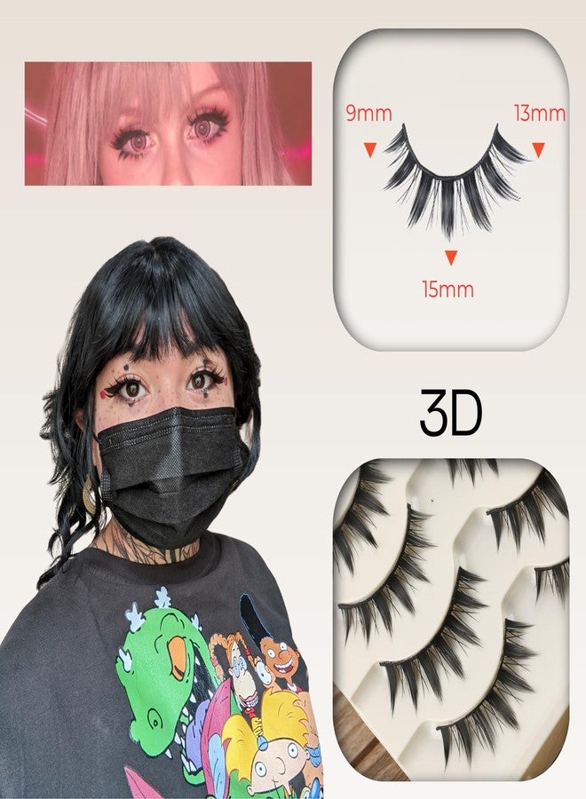 beyonday 5 Pairs Cosplay Manga Lashes 3D Little Devil Spiky Eyelash Cute Doll Anime Lashes Japanese Style Makeup Eyelashes Natural Look Halloween Lash Beauty Extension Tools - Image 4