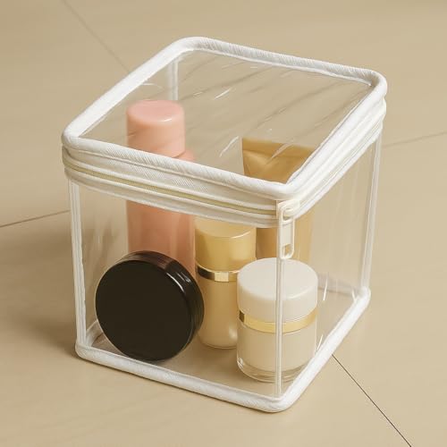 10cr Transparent PVC Storage Bags with Zip - Pack of 10 | 6x6x6 inch Multipurpose Organizer Pouch for Makeup, Socks, Toys, Fruits, Vegetables | Foldable & Reusable - Image 4
