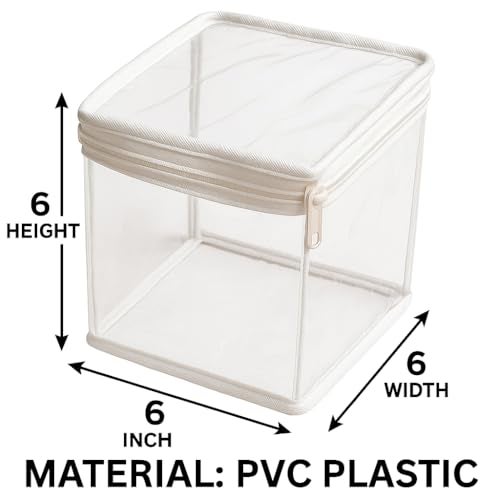 10cr Transparent PVC Storage Bags with Zip - Pack of 10 | 6x6x6 inch Multipurpose Organizer Pouch for Makeup, Socks, Toys, Fruits, Vegetables | Foldable & Reusable - Image 2