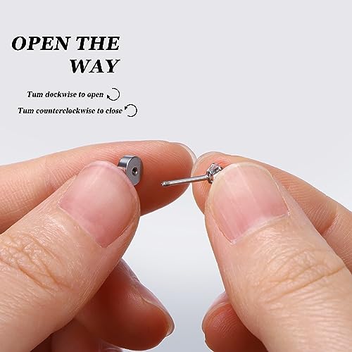 Fansilver 20G Hypoallergenic Flat Back Earrings for Women Men Silver 14K Gold Stainless Steel Stud Earrings Brithstone Cubic Zirconia Studs Surgical Steel Cartilage Earrings for Sensitive Ears - Image 5