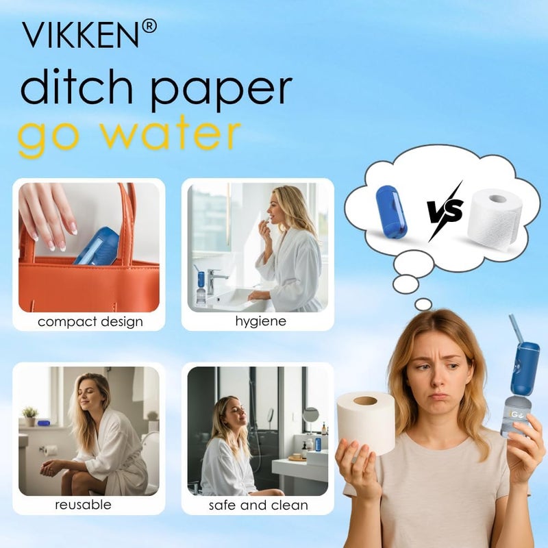 VIKKEN Store ® 250ml iGo X Portable Travel Bidet USB-Type C Rechargeable Electric Mobile Handheld Ultra Strong Water Spray Personal Hygiene Self Care for Women & Men - Image 4