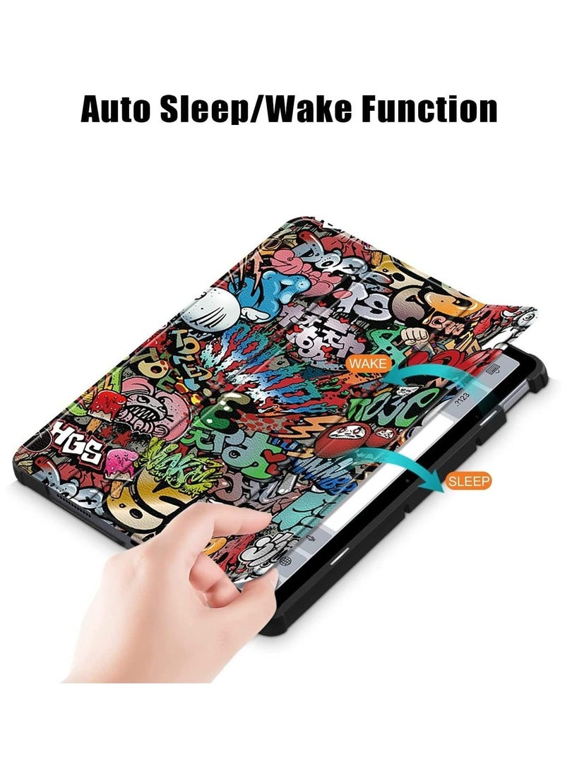 Case for Xiaomi Redmi Pad 10.6 inch Released 2022, Tri fold Slim Lightweight Hard Shell Smart Protective Cover with Multi-Angle Stand (Graffiti) - Image 2