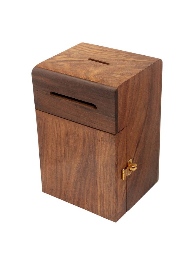 ITOS365 Handmade Wood Money Bank - Coin Saving Box - Piggy Bank - Gifts For Kids, Girls, Boys & Adults, Antique, Brown - Image 1