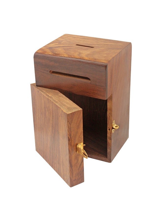 ITOS365 Handmade Wood Money Bank - Coin Saving Box - Piggy Bank - Gifts For Kids, Girls, Boys & Adults, Antique, Brown - Image 2