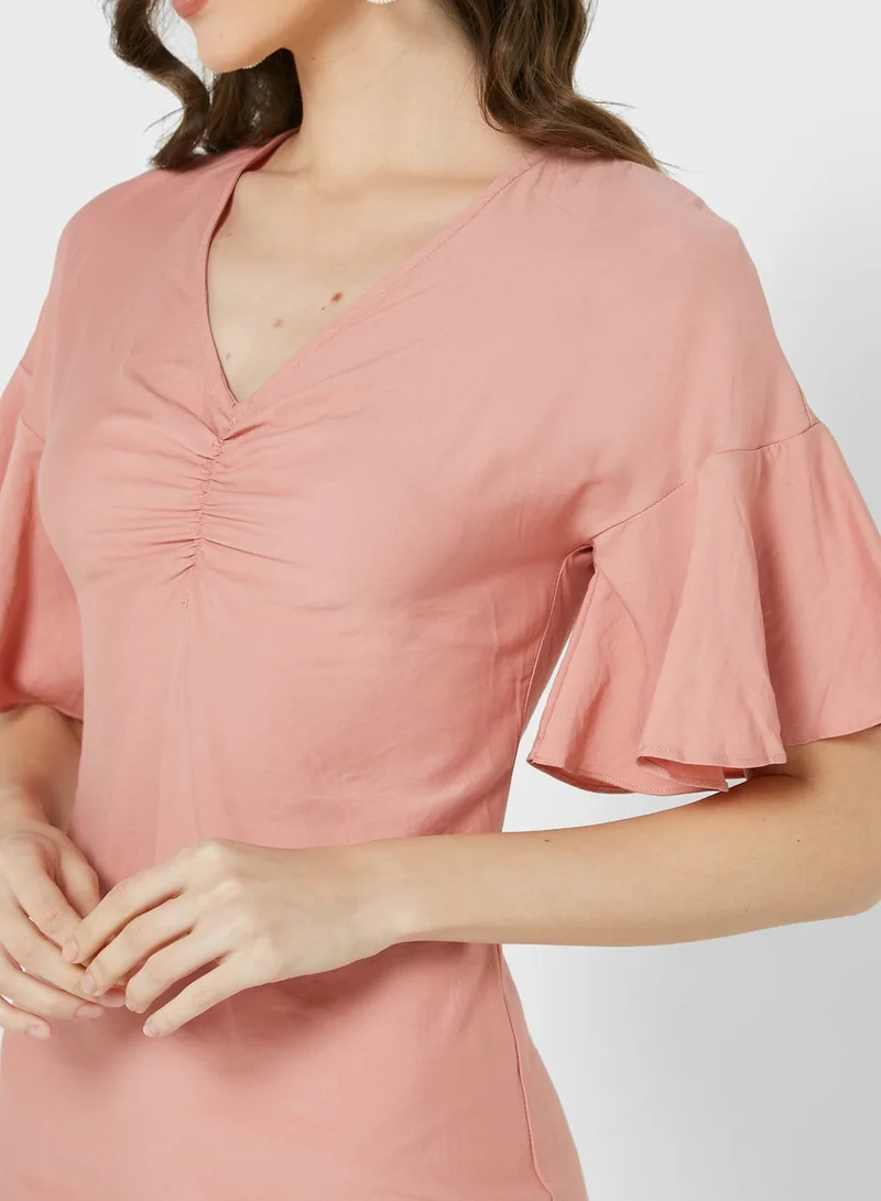 Ginger Solid Mini Dress