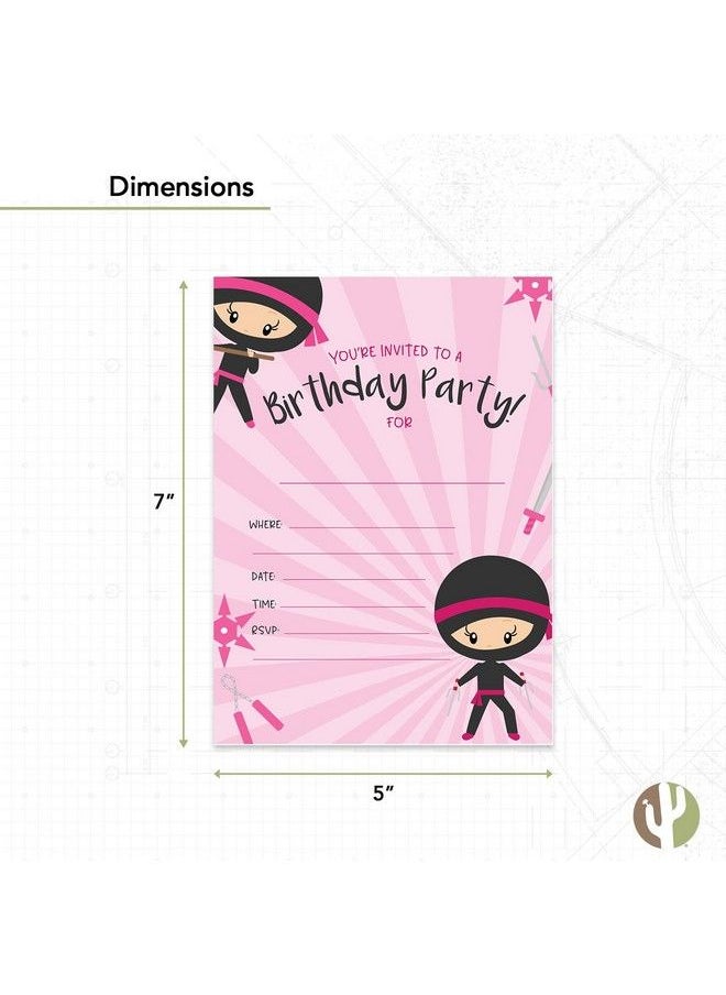 Ninja Girl 1 Happy Birthday Invitations Invite Cards (25 Count) With Envelopes Boys Girls Kids Partyninja Girl 1 (25Ct) - pzsku/Z5A9A150BBDDBD7AB7A73Z/45/_/1692166454/d535eb38-bf9e-4db5-908e-d9e9c51b54ac