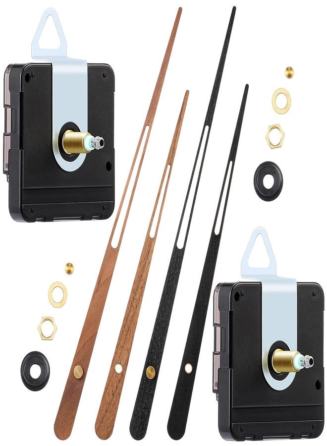 جيديف قطعتان من آلية حركة الساعة ذات عزم الدوران العالي والمحور الطويل من جاديف مع عقارب ساعة خشبية لاستبدال قطع غيار الإصلاح الذاتي (مناسبة لساعة مقاس 24 بوصة، محور 30 مم) - Image 1