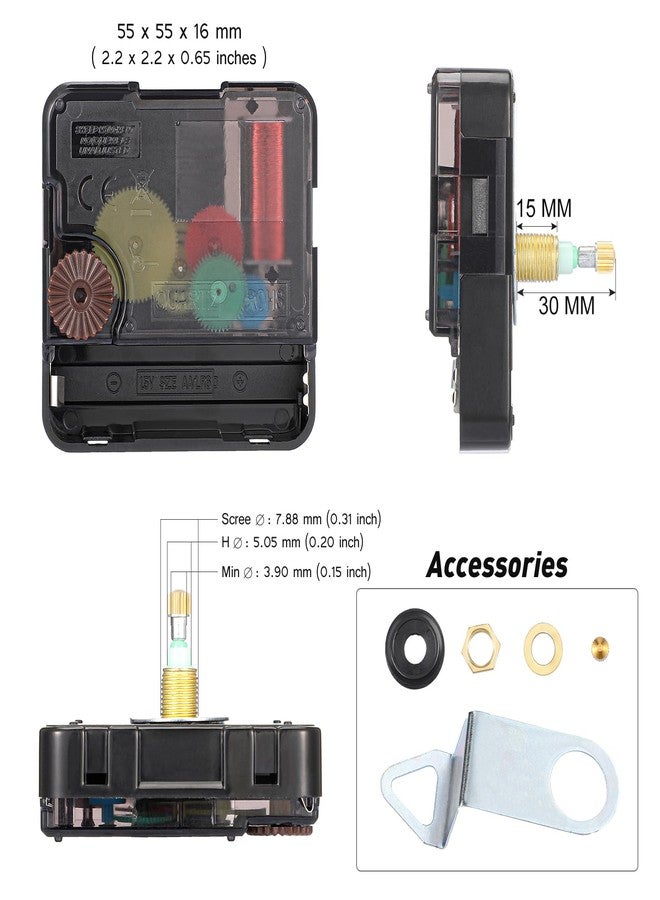 جيديف قطعتان من آلية حركة الساعة ذات عزم الدوران العالي والمحور الطويل من جاديف مع عقارب ساعة خشبية لاستبدال قطع غيار الإصلاح الذاتي (مناسبة لساعة مقاس 24 بوصة، محور 30 مم) - Image 2