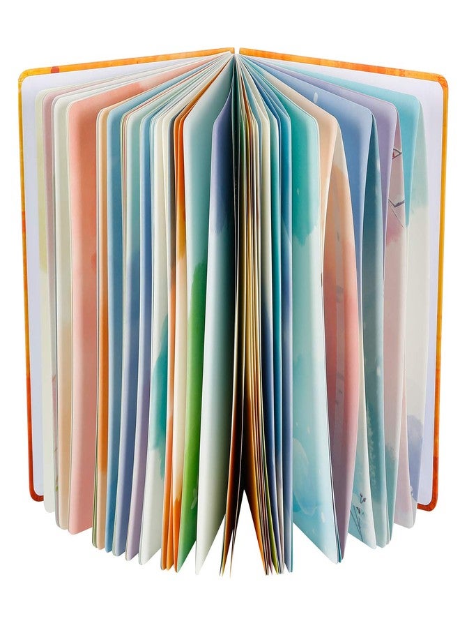 SIIXU Colorful Blank Journal Notebook, Hardcover Unlined Personal Diary to Write in for Women and Girls, Pretty Notepad for Writing, Spiral, 6.8"x9.8", 128 Pages, Autumn - Image 1