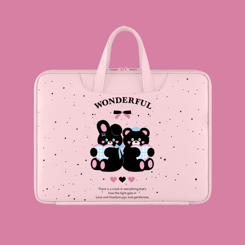Waterproof Laptop Sleeve for 13-16 Inch Notebook, Shockproof Computer Bag with Luggage Strap, Cute Cartoon Carrying Case for Travel/School/Office, Fits MacBook/Dell/HP - Image 1
