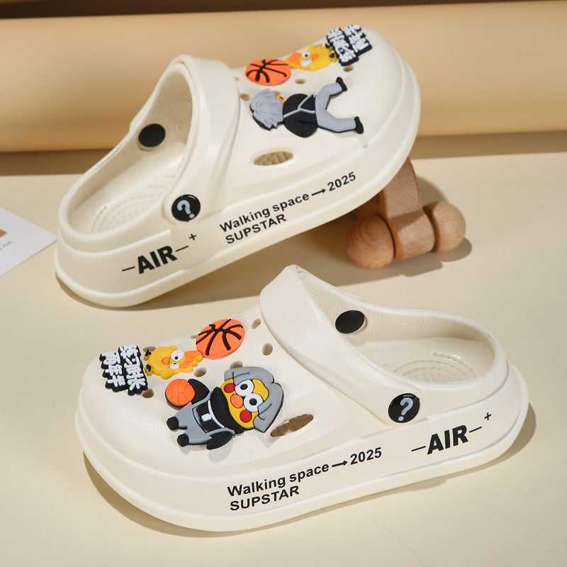 Childrens Slippers Summer Boys and Girls Cartoon Cute Non-slip Baotou Cave Shoes Baby Slippers 6227 Mibai-Kapibala - Image 5