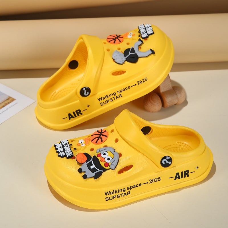 Childrens Slippers Summer Boys and Girls Cartoon Cute Non-slip Baotou Cave Shoes Baby Slippers 6227 Mibai-Kapibala - Image 2