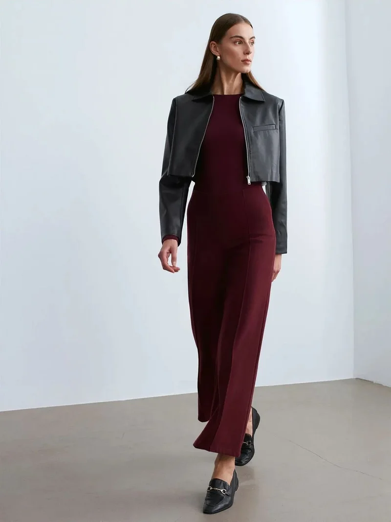 ديلفين DILVIN Women's Wide-Leg Knit Trousers