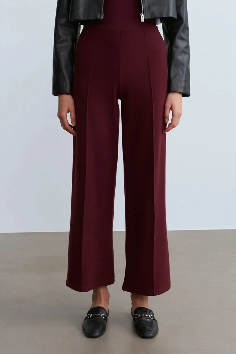 DILVIN Women's Wide-Leg Knit Trousers