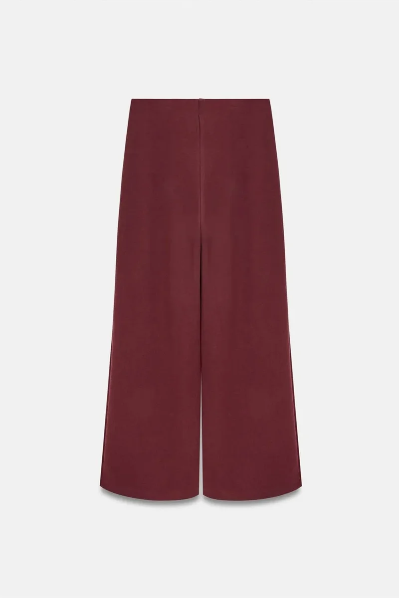 Dilvin Burgundy Red DILVIN Women's Wide-Leg Knit Trousers for Women | Best Price UAE